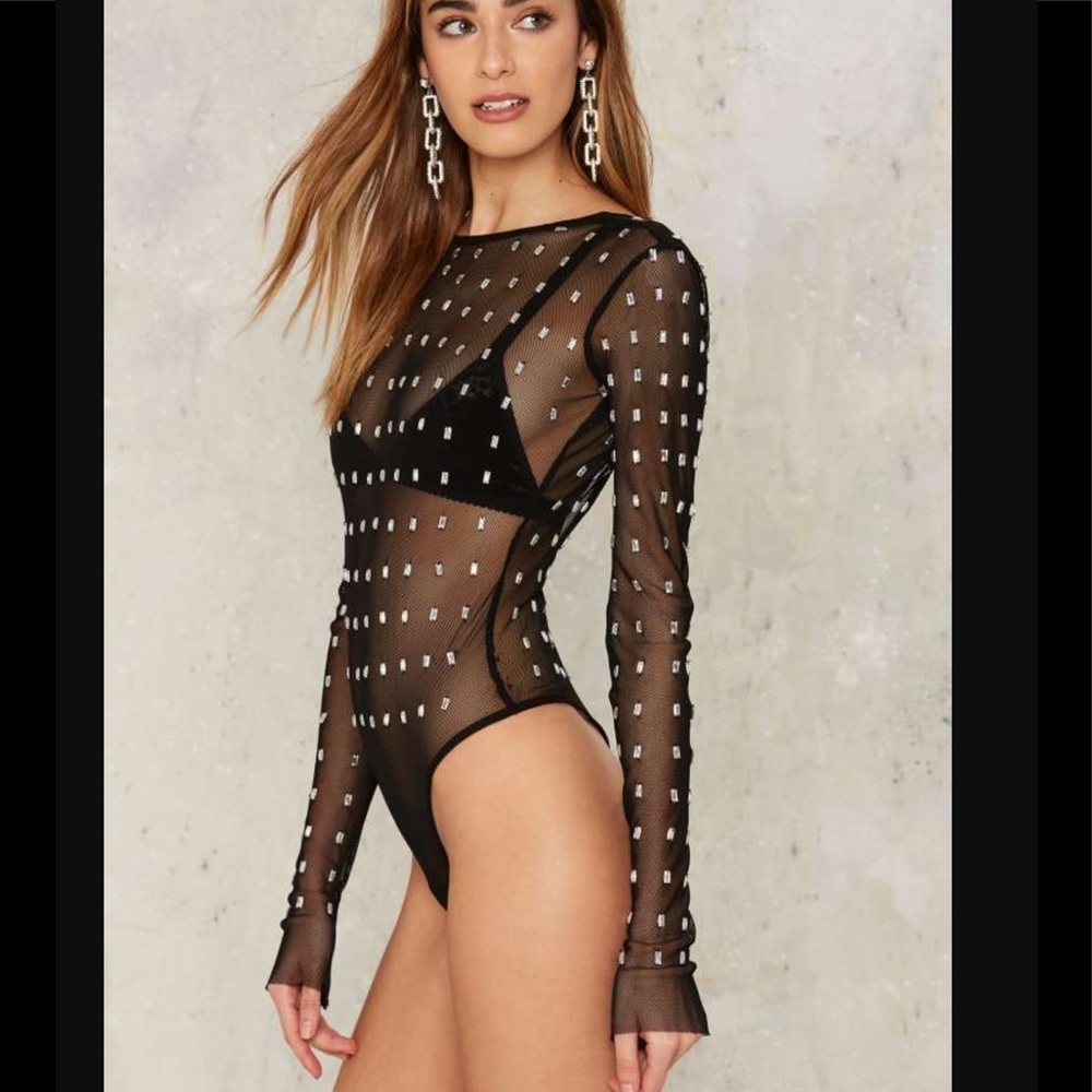 R242 Le chat noir mesh bodysuit |